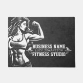 Moderne Fitness Trainer Bodybuilding Gym Instructo Fußmatte (Vorderseite)