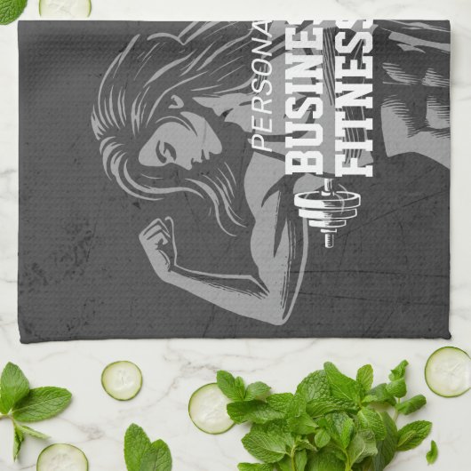 Moderne Fitness Trainer Bodybuilding Gym Instructo Geschirrtuch (Gefaltet)