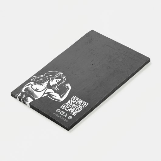 Moderne Fitness Trainer Bodybuilding Gym Instructo Post-it Klebezettel (angewinkelt)