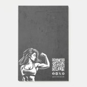 Moderne Fitness Trainer Bodybuilding Gym Instructo Post-it Klebezettel (Vorderseite)