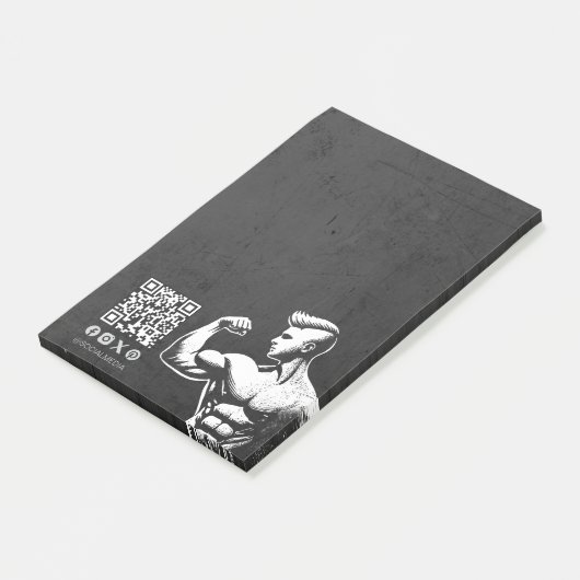 Moderne Fitness Trainer Bodybuilding Gym Instructo Post-it Klebezettel (angewinkelt)