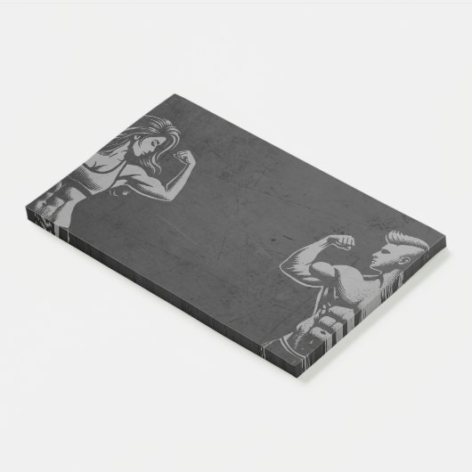 Moderne Fitness Trainer Bodybuilding Gym Instructo Post-it Klebezettel (angewinkelt)