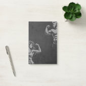 Moderne Fitness Trainer Bodybuilding Gym Instructo Post-it Klebezettel (Büro)