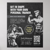 Moderne Fitness Trainer Bodybuilding Gym Instructo Poster (Vorne)