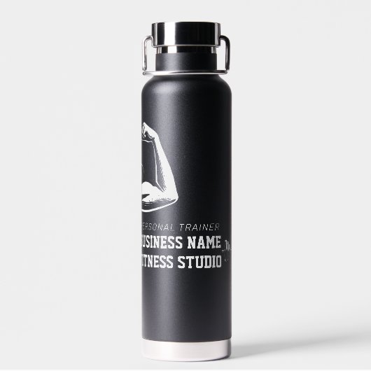 Moderne Fitness Trainer Bodybuilding Gym Instructo Trinkflasche (Rückseite)