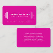 Moderne Fitness Trainer helle magentinrosa Visitenkarte (Vorne/Hinten)