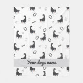 Moderne flache Design Border Collie & Knochen Must Fleecedecke (Vorderseite)