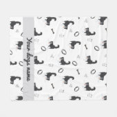 Moderne flache Design Border Collie & Knochen Must Fleecedecke (Vorderseite (Horizontal))