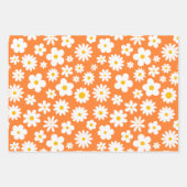 Moderne flache grafische Daisy Orange jede Gelegen Geschenkpapier Set (Vorderseite)