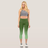Moderne Fläche und Waldgrün Ombre Capri Leggings (Vorderseite)
