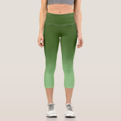 Moderne Fläche und Waldgrün Ombre Capri Leggings (Vorderseite)