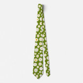 Moderne Flachgrafik Daisy Green Krawatte (Vorderseite)