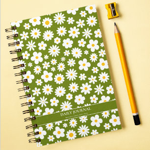 Moderne Flachgrafik Daisy Green Notizblock