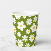 Moderne Flachgrafik Daisy Green Pappbecher (Rückseite)
