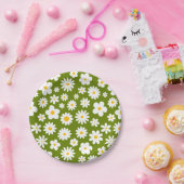 Moderne Flachgrafik Daisy Green Pappteller (Party)