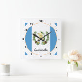 Moderne Flagge Guatemalas, Zuhause / Design Quadratische Wanduhr (Zuhause)