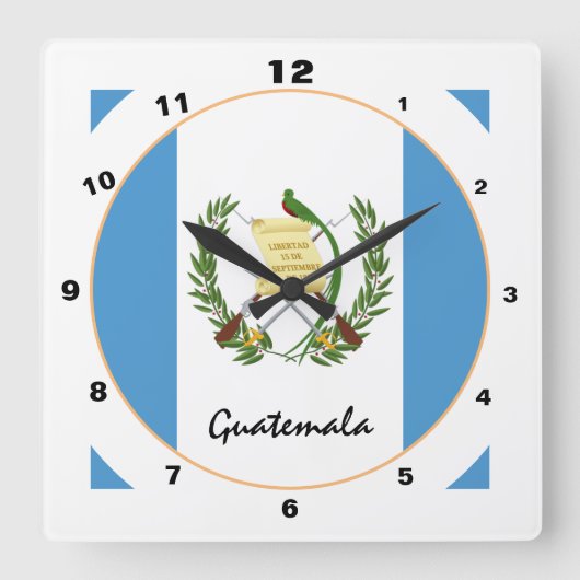 Moderne Flagge Guatemalas, Zuhause / Design Quadratische Wanduhr (Vorderseite)