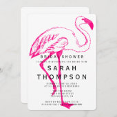 Moderne Flamingo Bridal Dusche Einladung (Vorne/Hinten)