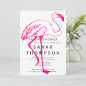 Moderne Flamingo Bridal Dusche Einladung (Stehend Vorderseite)