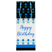 Moderne Flaschenverpackung mit Polka-Punkt in der Geschenktüte Für Weinflaschen (Rückseite)