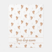 Moderne Flat-Design-Cockapoo- und Herz-Muster Fleecedecke (Vorderseite)