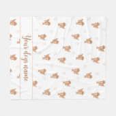 Moderne Flat-Design-Cockapoo- und Herz-Muster Fleecedecke (Vorderseite (Horizontal))
