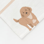 Moderne Flat-Design-Cockapoo- und Herz-Muster Fleecedecke (Ecke)