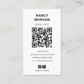 Moderne Flechtbogen-Fotocollage Qr Code  Visitenkarte (Rückseite)