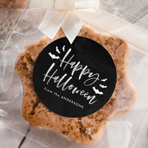 Moderne Fledermäuse Frohes Halloween Runder Aufkleber