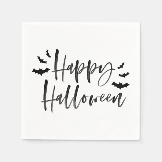 Moderne Fledermäuse glückliches Halloween Serviette (Vorderseite)