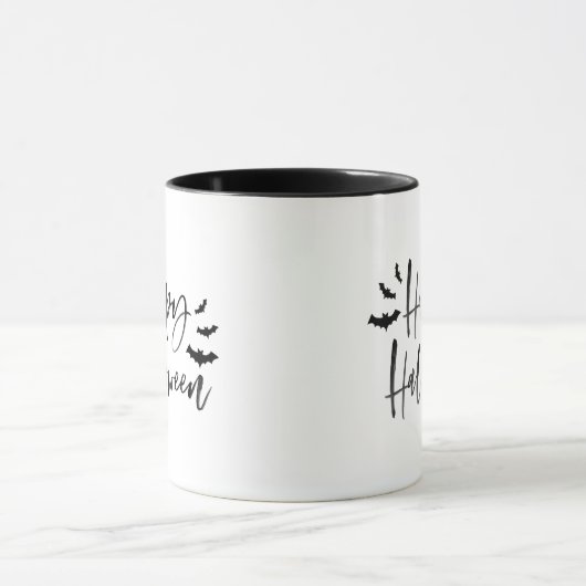 Moderne Fledermäuse glückliches Halloween Tasse (Zentrum)