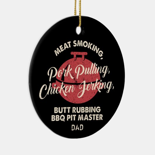 Moderne Fleischrauchen GRILLEN Pit Master Vater Keramik Ornament (Rechts)