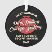 Moderne Fleischrauchen GRILLEN Pit Master Vater Ornament (Rückseite)