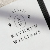 Moderne Fleuron-Monogramm-Ex-Libris-Bookplate-Buch Gummistempel