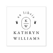 Moderne Fleuron-Monogramm-Ex-Libris-Bookplate Permastempel (Design)