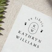 Moderne Fleuron-Monogramm-Ex-Libris-Bookplate Permastempel