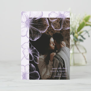 Moderne Flieder Blumen Foto Elegante Hochzeit Save The Date