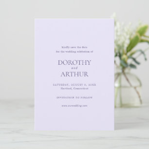 Moderne Flieder Elegante Hochzeit Save The Date