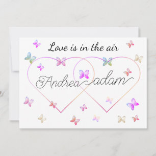 moderne fliegende Schmetterlinge Herz Einladung