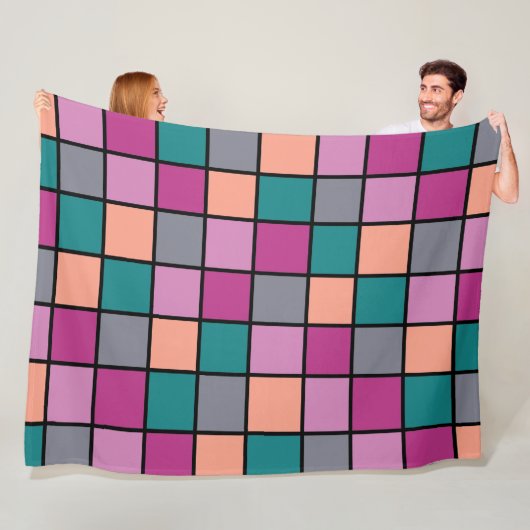 Moderne Fliesen Muster 5 Farben Fleecedecke (Beispiel)