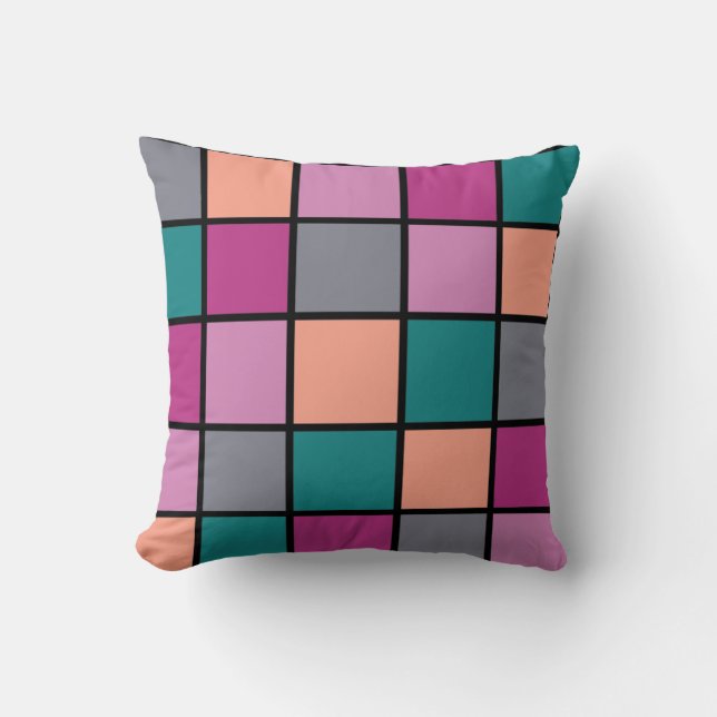 Moderne Fliesen Muster 5 Farben Kissen (Vorderseite)