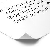 Moderne Flip Flops Tanzschuhe Hochzeitszeichen Poster (Ecke)