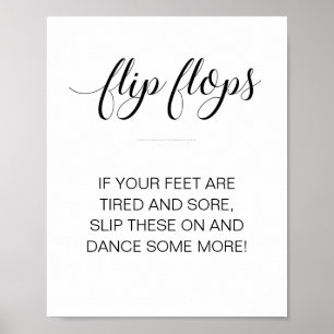 Moderne Flip Flops Tanzschuhe Hochzeitszeichen Poster
