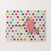 Moderne flippige Flamingo-Tupfen Puzzle (Horizontal)
