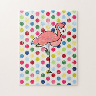Moderne flippige Flamingo-Tupfen Puzzle