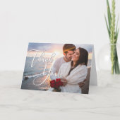 Moderne Flitterwochen 2 Foto Hochzeit Dankeschön K Karte (Vorderseite)