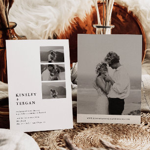 Moderne Flitterwochen-Ankündigung mit Fotos Einladung