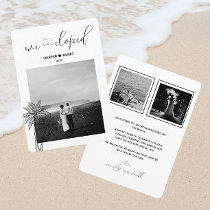 Moderne Flitterwochen-Ankündigung Strandhochzeit Einladung