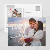 Moderne Flitterwochen Hochzeit 2 Foto Vielen Dank Postkarte (Vorne/Hinten)