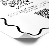 Moderne Flitterwochen-Spenden-QR-Code-Schilder Poster (Ecke)